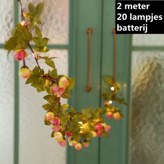 Unikorf LED Rotan Bloemlicht 2m 20 Lampjes (Roze)