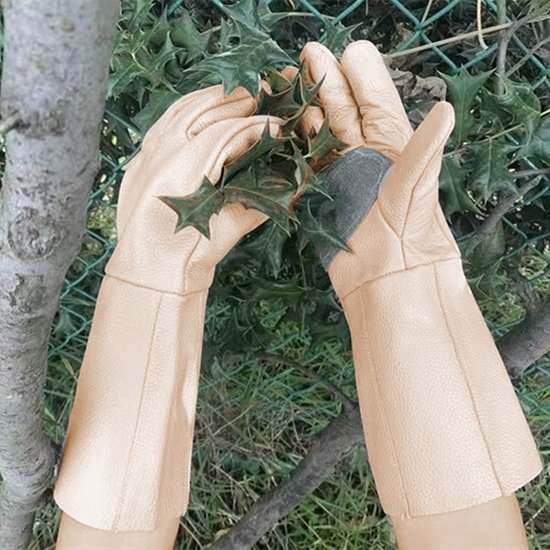 Merkloos Waterafstotende Lederen Tuinhandschoenen M