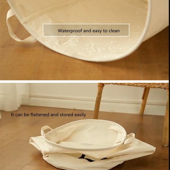 TDR - Opvouwbare wasmand-speelgoed mand - opberg mand-Met handvat-wit