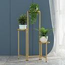 opvouwbare bloemen en plantenrek in Scandinavische stijl -metaal -champagne goud-hoogte 69,5 cm