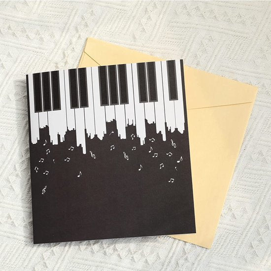 Grote 3D wenskaart met een piano thema- Inclusief envelop-Perfect voor Muziekliefhebbers