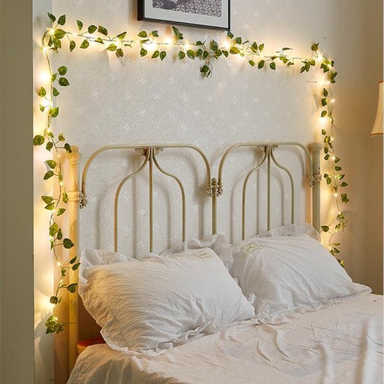 LED lichtsnoer 10m met 100 lampjes - Groene bladwijnstok