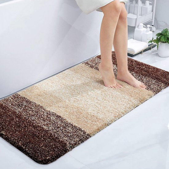 Merkloos Luxe Badkamermat 51x76cm Bruin Antislip