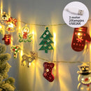 3 Meter Kerst Lichtsnoer met 20 IJzeren Figuren – Feestelijke Decoratie met Rendieren, Kerstbomen en Sneeuwmannen – IP42- USB Voeding-Warm Wit Licht