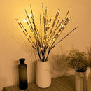 Natuurlijke Elegante Wilgentaklamp met USB-lichttakken - 60 Warm Witte LED's - 70 cm Hoogte - 3 Takken