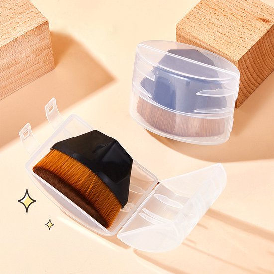 2 stuks Groot formaat Foundation Brush - Synthetische borstelharen voor een natuurlijke en egale make-up
