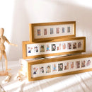 Collagelijst voor 10 mini foto's - Houten frame lichtbruin