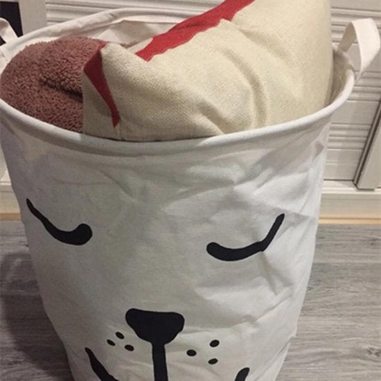 TDR - Opvouwbare wasmand-speelgoed mand - opberg mand-Met handvat-wit
