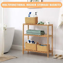 4 delige Natuurlijke Rieten Handgeweven Opbergdozen set-Rust