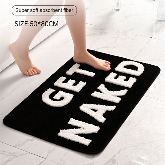 Luxe GET NAKED Antislip Badmat 50x80CM - Zwart