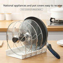 Verstelbaar RVS Pannenrek - Keukenorganizer - Wit