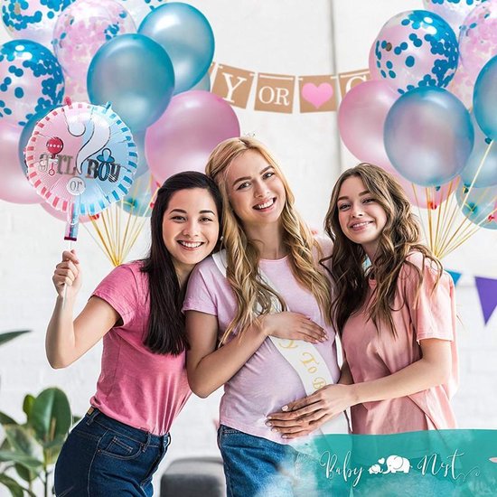 64 delig gender reveal party set - baby shower - gendershower reveal part - boy or girl