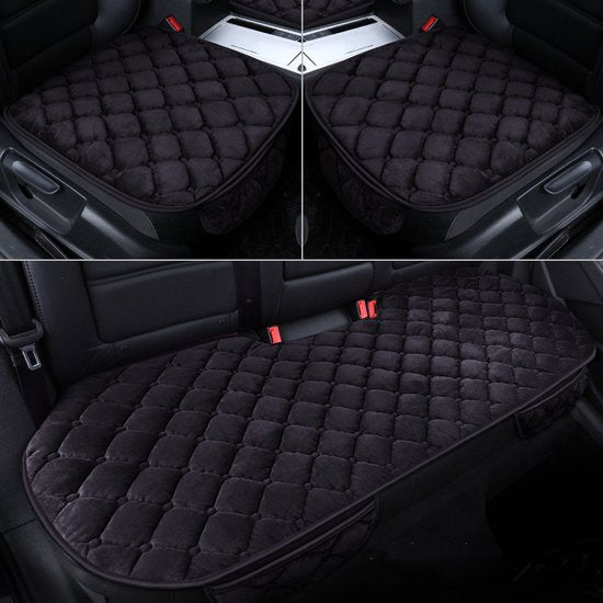 3delige Autostoelhoes- Beschermende Auto Accessoires - Zacht en Knus - Antislip Onderkant - Hoogwaardig Materiaal-zwart