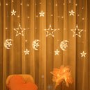 LED Lichtgordijn Maan & Ster Ramadan 3,5m 120 LED Warm wit