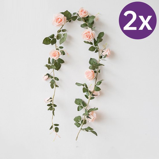 Rozen Slinger 2 Stuks - Kunstbloemen Balkon Decoratie 145cm