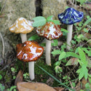 Unikorf Keramische paddenstoelen Set4 Geel/Rood/Groen/Blauw