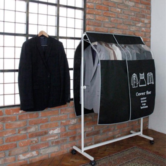 Kledinghoes ademend stofdicht met venster 90x100cm zwart