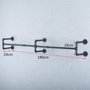 Wandgemonteerde matzwarte metalen kledingstang 180 cm 50 kg