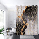 Waterdicht douchegordijn met marmerpatroon - Luxe uitstraling, Uitstekende waterbestendigheid, Eenvoudig te installeren 180*200CM-bruin/goud