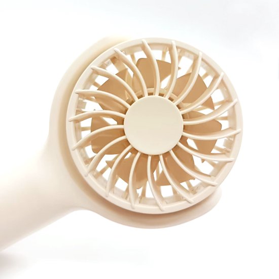 Draagbare Handventilator met grote capaciteit en Krachtige Windkracht-USB Oplaadbaar- Perfect voor Onderweg - 3 Snelheidsniveaus -wit-75 x40 x 140 mm