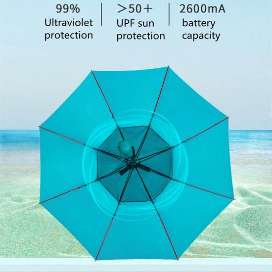 Multifunctionele USB paraplu met ventilator en UV50+