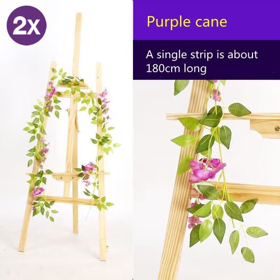 2x Gesimuleerde Wisteria Rank Kunstplant Slinger 180cm Paars