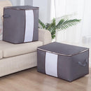 4 Stuks Opbergtassen van Oxford stof - voor kleding, dekbed en tuinkussens - set van 4 stuks - 62 liter - 48x28x46 - grijs