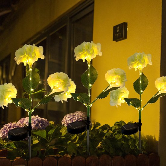 Hortensia Zonne-energie Terraslamp met Sensor - Groen 75,5 c