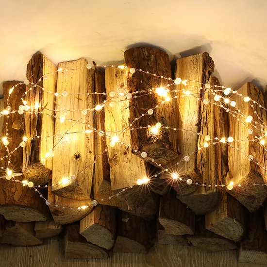 Xtraworks -lichtsnoer met parels- Decoratieve lichtsnoer -werkt op batterij 5 meter 50 lamp warm licht