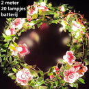 LED kersenbloesem lichtsnoer 2m 20 lampjes batterij roze