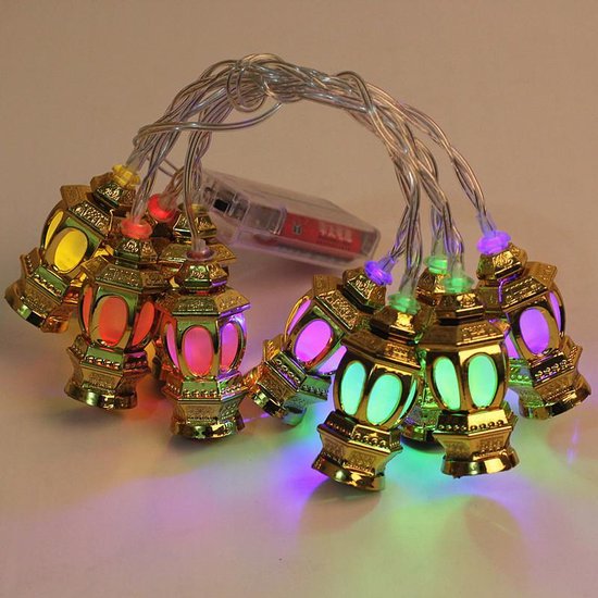 Eid Mubarak Ramadan LED-verlichting - Gouden Lantaarn 1.65m