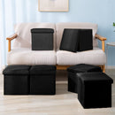 Opvouwbare opbergkist/zitkruk - zwart 37x37x37cm