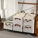 2 stuks Duurzame Katoen-Linnen Opbergbox met Stalen Frame - 25L - Opvouwbaar en Stapelbaar - Ideaal voor Kleding en Speelgoedopslag 47x29x19 cm