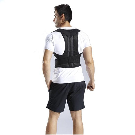 TDR - Houding Correctie Brace - Fysio - Postuur Corrector - Rug Band / Schouder Band - Brace voor rechte rug - Zwart - Maat S