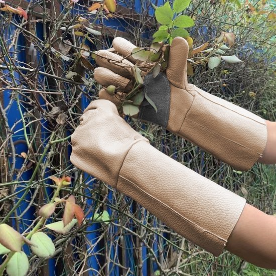 Merkloos Waterafstotende Lederen Tuinhandschoenen M
