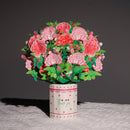 Unikorf 3D Pop-Up Wenskaart: Handgemaakt Anjer Boeket