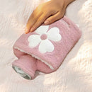 Warmwaterkruik met Bloemvorm en Zachte Pluche Hoes – 2-in-1 Ontwerp voor Warmte en Koude Compressen - Roze - 1000ml