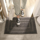 Luxe Absorberende badmat/deurmat 40x60 cm grijs - antislip