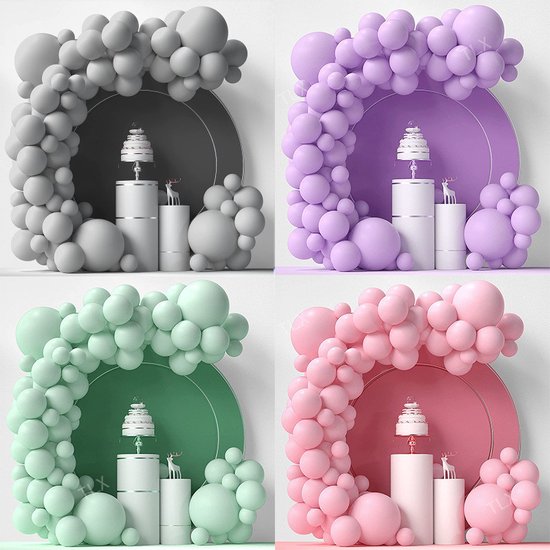 86-delige Macaron Ballonnenset - Ballonnenboog - Grijs
