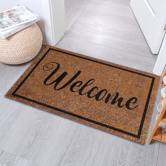 Luxe Welkom schoonloopmat 48x81 cm - antislip polyester