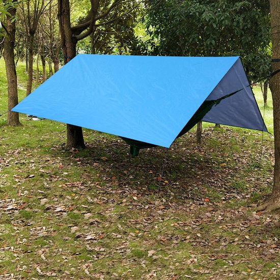 Outdoor Draagbaar Zonnescherm Met Opbergtas - Waterdicht - Tarps voor Kamperen 300 *300cm - 3-4 Personen - hemelsblauw