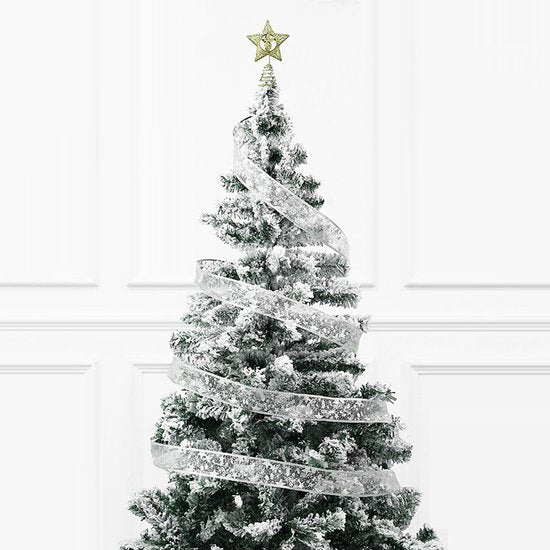 LED Kerstboom Licht Lint- 5 Meter 50 LED Lichtjes-werkt op batterij-kerstdecoratie-Wit Licht-zilver
