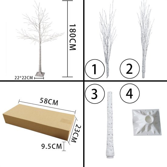 Xtraworks Decoratieve LED Berkenboom 180 cm - 96 LED (IP42)