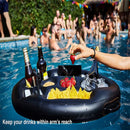 Merkloos Drijvende Bar PVC, 8 Ruimtes, Capaciteit, Zwart