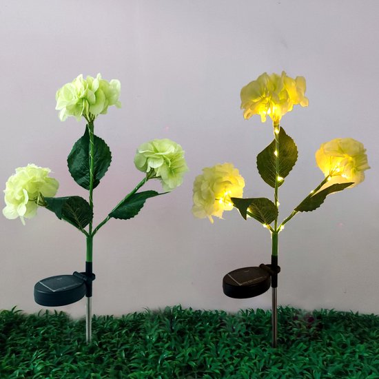 Hortensia Zonne-energie Terraslamp met Sensor - Groen 75,5 c