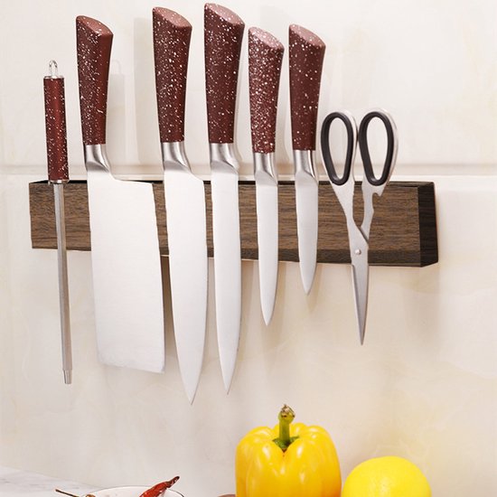 Luxe Magnetische Messenstrip Acaciahout 41.5x6.2x2.7 cm