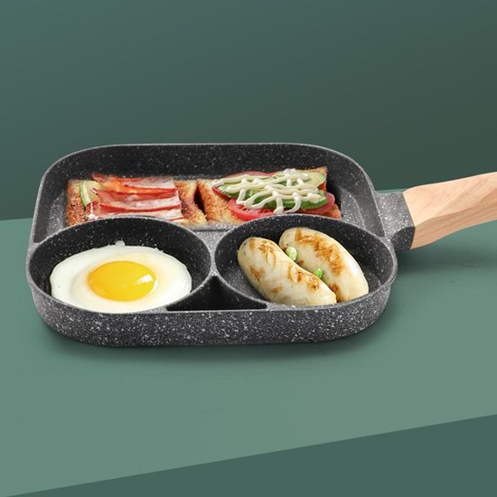 Merkloos 3-in-1 grillpan met temp antiaanbaklaag