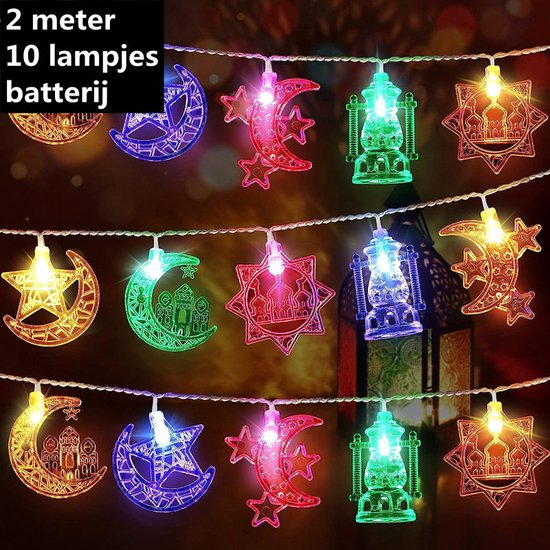 Unikorf LED-Lichtslinger 2m 10 LED's voor Ramadan & Eid