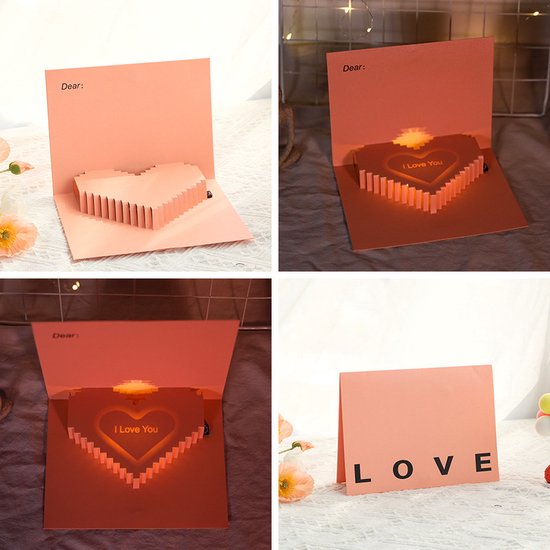 Unikorf Romantische 3D Wenskaart: Licht & Geluid