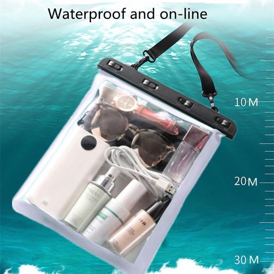 Waterdichte iPad en Telefoon tas met schouderriem 25x23CM